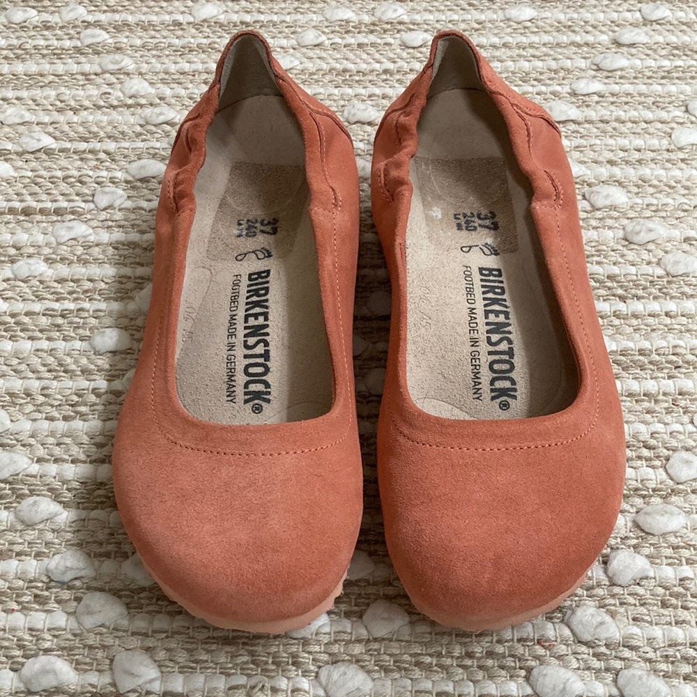 Birkenstock Celina suede ballet flats size 37 US size 6 coral